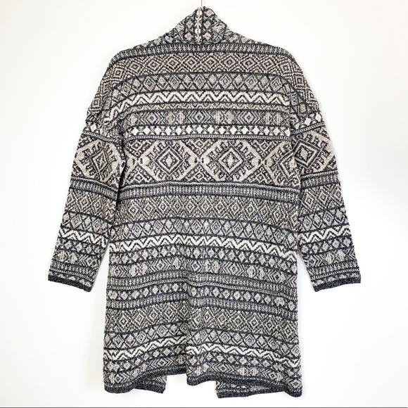 NWT Lucky Brand Aztec Open Front Long Cardigan - Picture 4 of 6